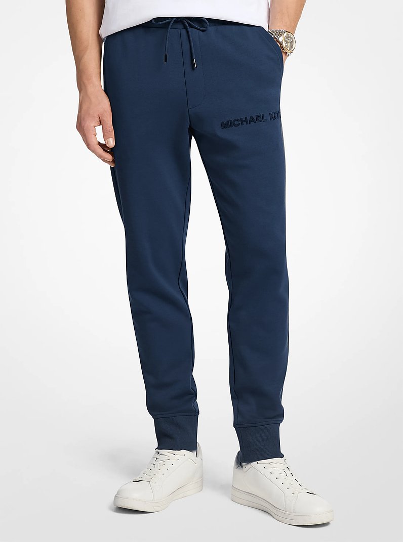 Embossed Logo Cotton Blend Joggers in MIDNIGHT | Michael Kors