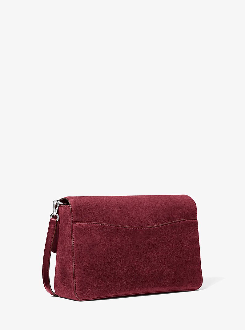 Kacey Large Convertible Shoulder Bag in MAROON | Michael Kors