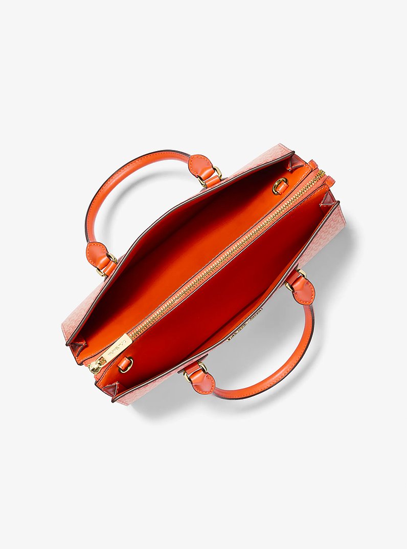 Bolso satchel Sheila mediano ombr&eacute; con logotipo de la marca in ROJO ARCILLA | Michael Kors