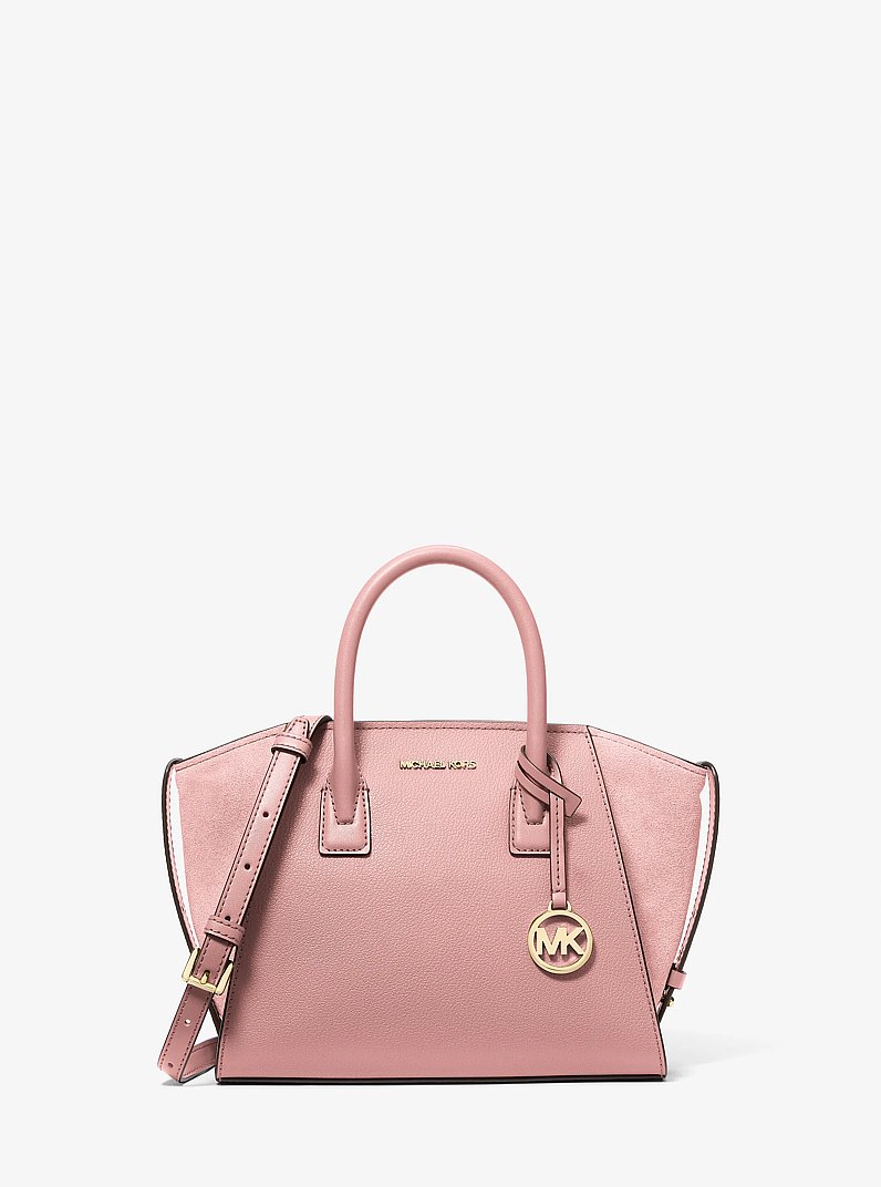 Avril Small Pebbled Leather Satchel in POWDER BLUSH | Michael Kors
