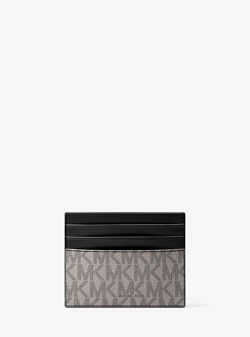 Porta carte di credito Hudson con stampa logo in NICHEL | Michael Kors