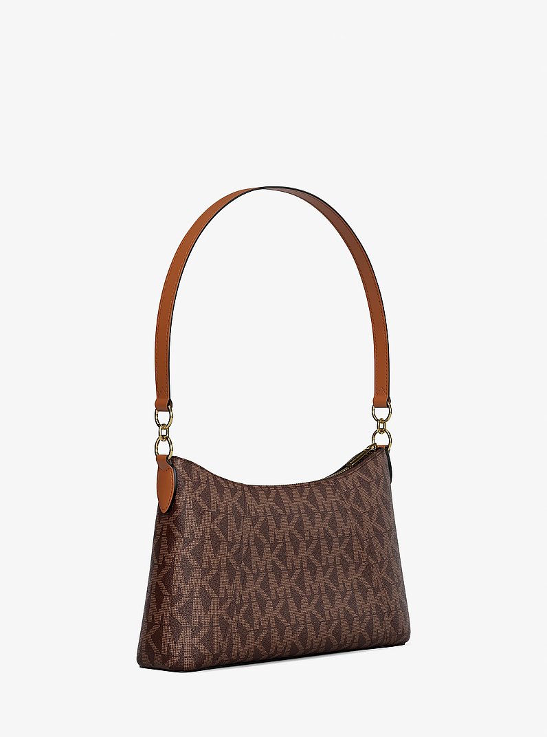 Borsa a tracolla convertibile Sienna media con stampa logo in MARRONE/CUOIO | Michael Kors