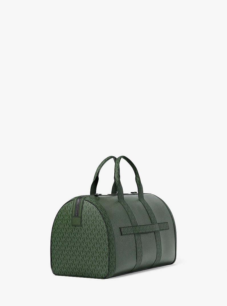 Cooper Pebbled Leather and Signature Logo Duffel Bag in MOSS | Michael Kors
