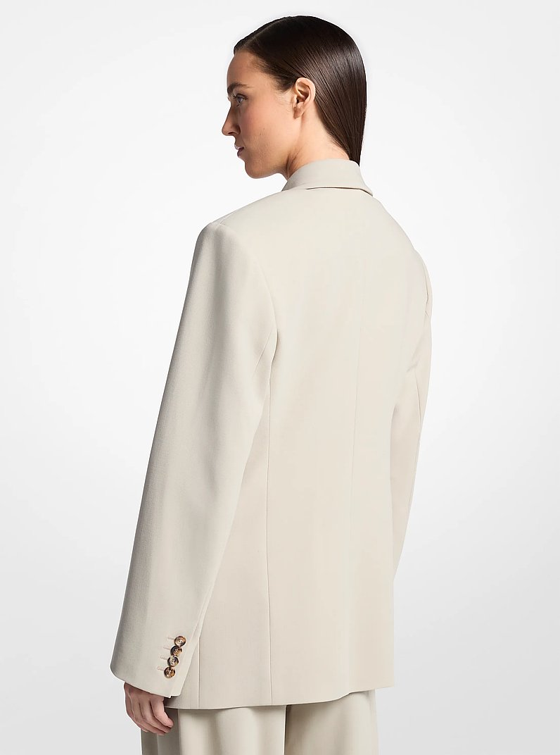 Chaqueta estilo bata en tejido crep&eacute; de lana in ALMENDRA | Michael Kors