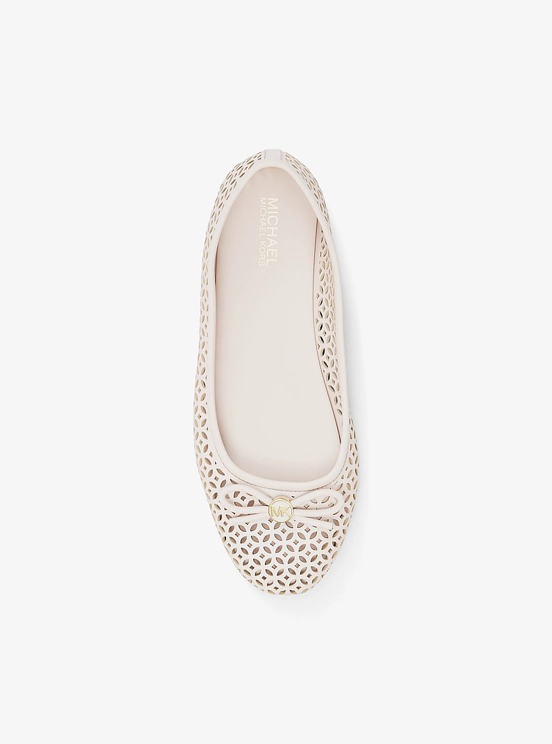 Savannah Perforated Ballet Flat in LT CREAM | Michael Kors