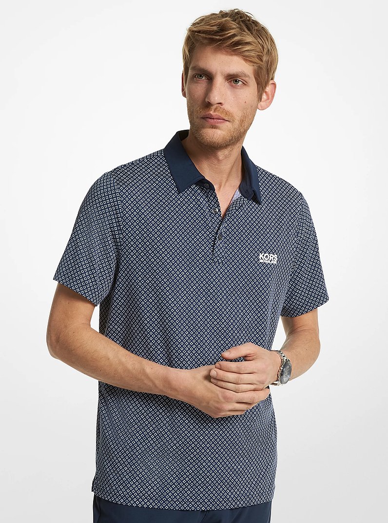 Golf Printed Stretch Jersey Polo Shirt
