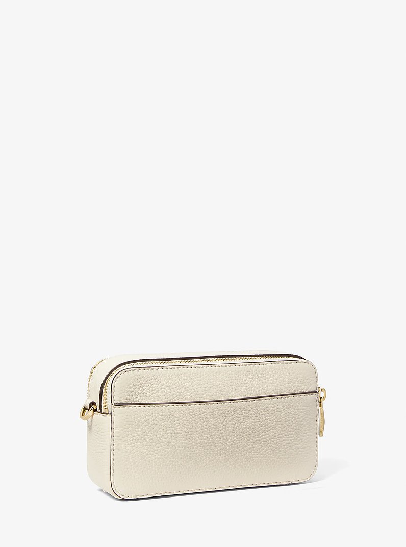 Petit sac pour appareil photo Jet Set en cuir grain&eacute; &agrave; double fermeture &eacute;clair