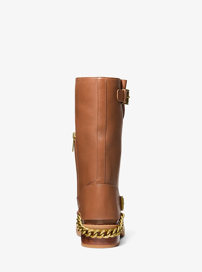 Cayden Leather Boot in LUGGAGE | Michael Kors