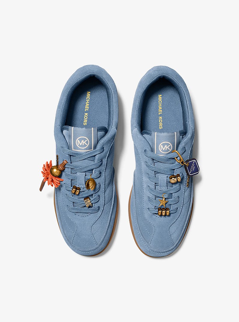 Nolan Embellished Suede Sneaker in CHAMBRAY | Michael Kors