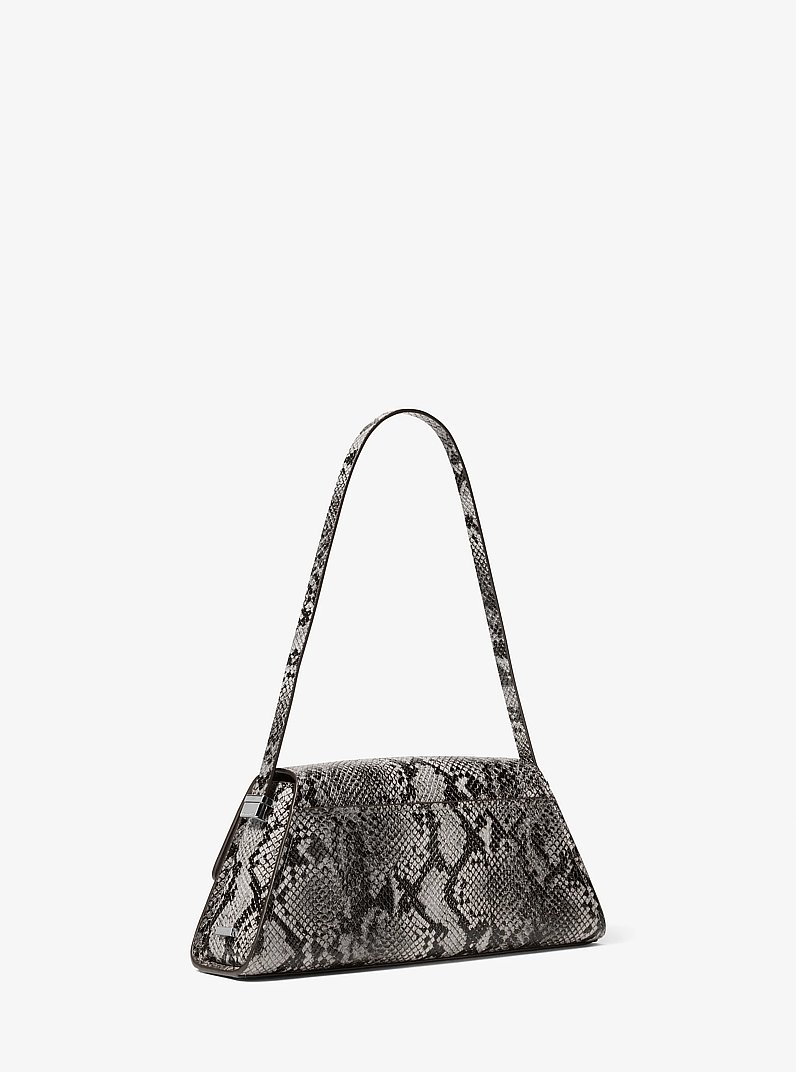 Ludlow Medium Snake Embossed Leather Shoulder Bag in QUARRY GREY | Michael Kors