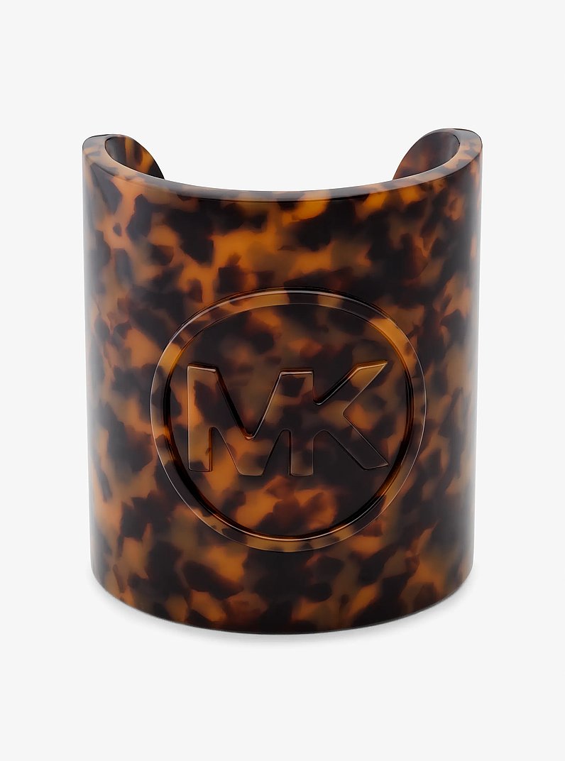 Logo Tortoiseshell Acetate Cuff in TORTOISE | Michael Kors