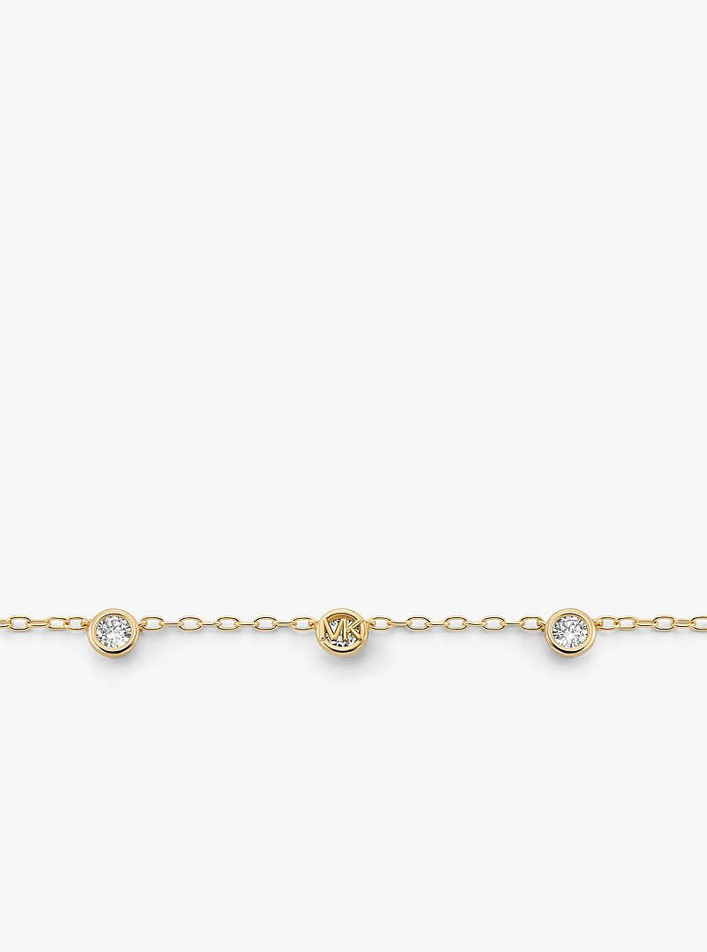 Collar de plata de ley chapado en metal con circonita c&uacute;bica in DORADO | Michael Kors