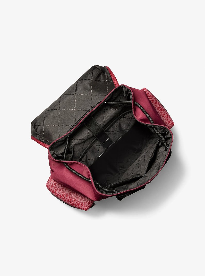 Cooper Signature Logo and Nylon Backpack in CHERRY | Michael Kors