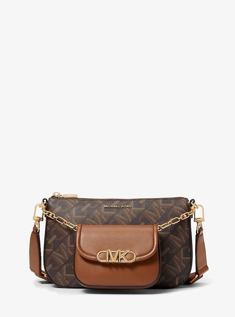 Bandolera Parker grande 2 en 1 con logotipo imperio in MARR&Oacute;N/LUGGAGE | Michael Kors