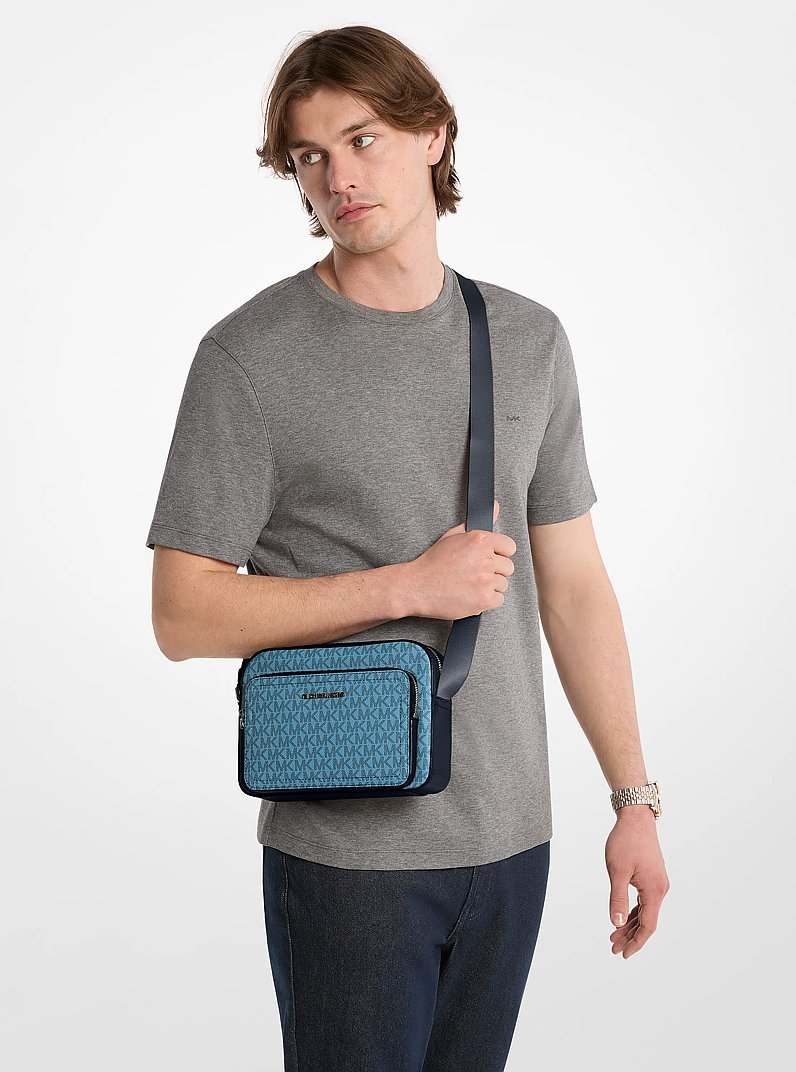 Cooper Signature Logo Flight Bag in DENIM | Michael Kors