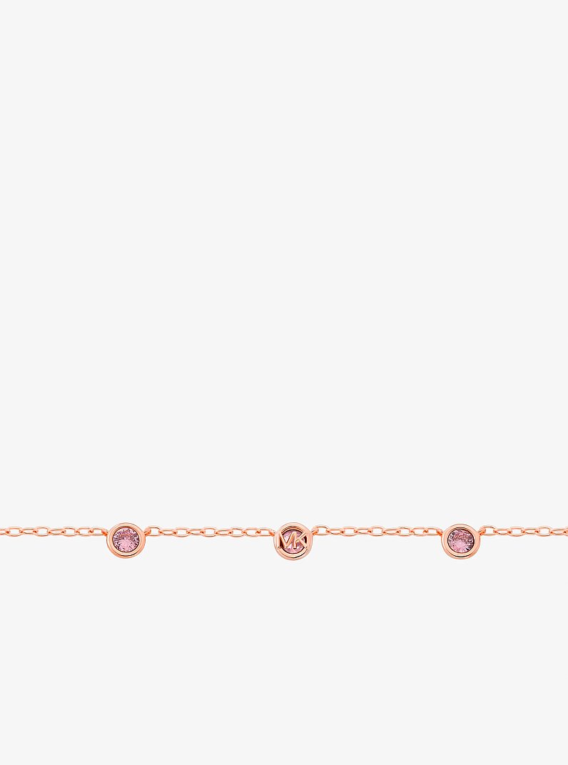 Bezel Cubic Zirconia Necklace in ROSE GOLD | Michael Kors