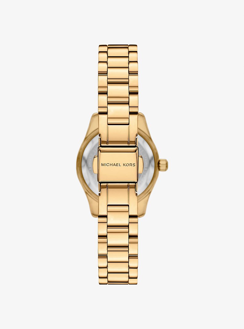 Lexington Brushed Gold-Tone Watch Gift Set in GOLD | Michael Kors