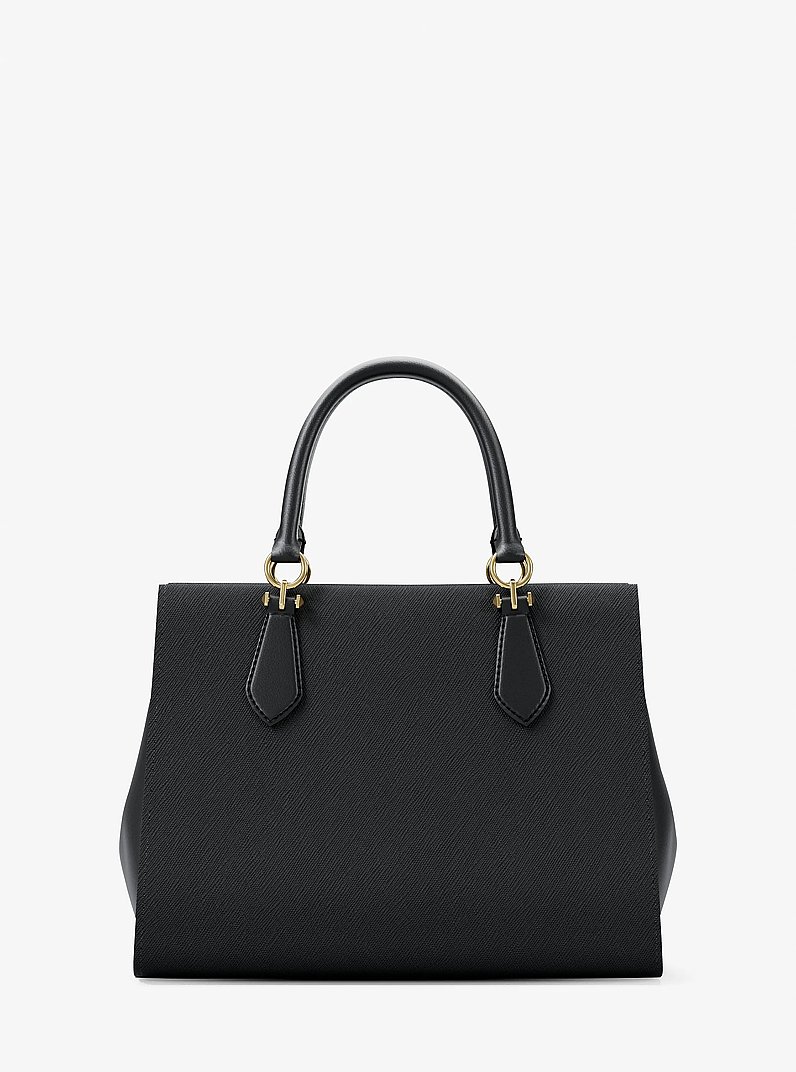 Marilyn Medium Saffiano Leather Satchel in BLACK | Michael Kors
