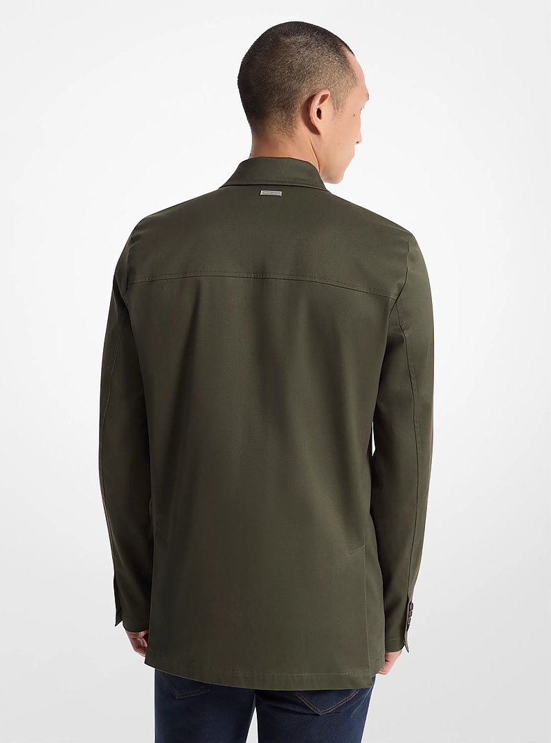 Stretch Organic Cotton Jacket in IVY | Michael Kors