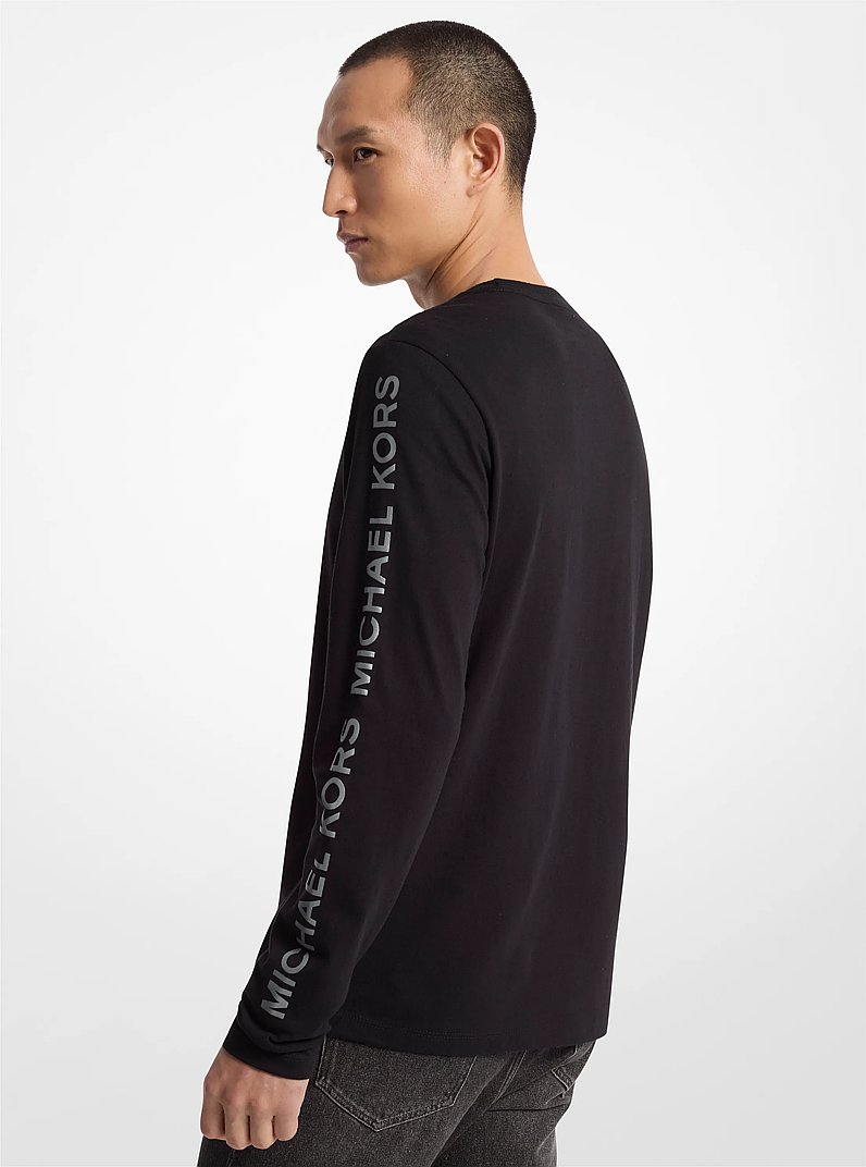Cotton Long-Sleeve T-Shirt in BLACK | Michael Kors