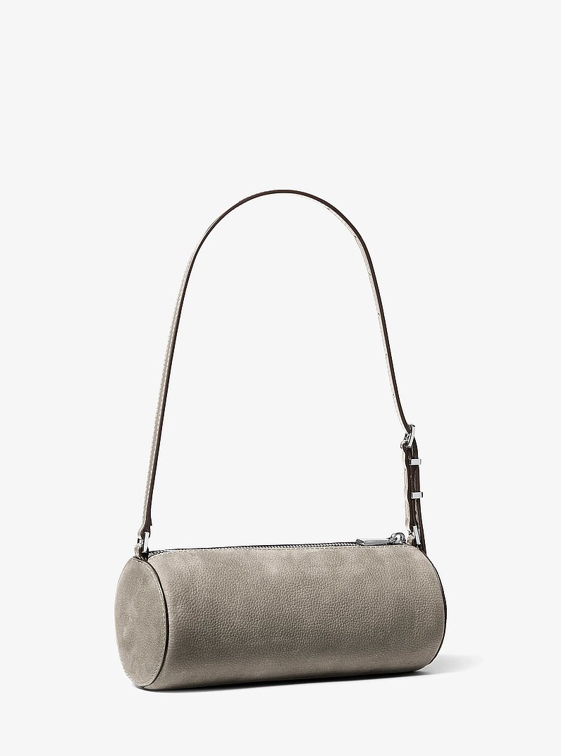 Izzy Small Nubuck Barrel Pochette in HEATHER GREY | Michael Kors
