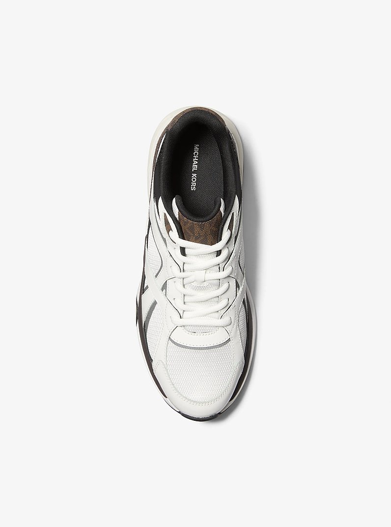 Leo Mixed-Media Trainer in BROWN MULTI | Michael Kors