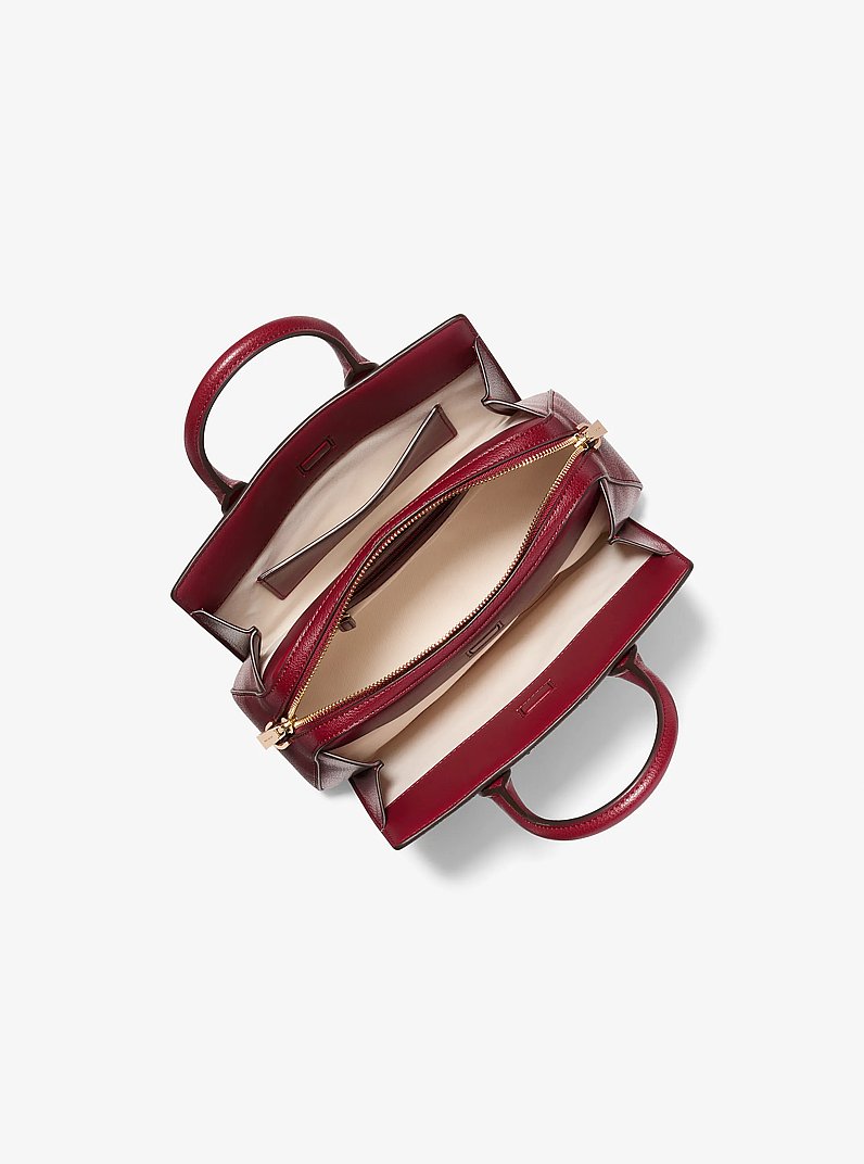 Laila Small Signature Logo Satchel in DEEP RED | Michael Kors