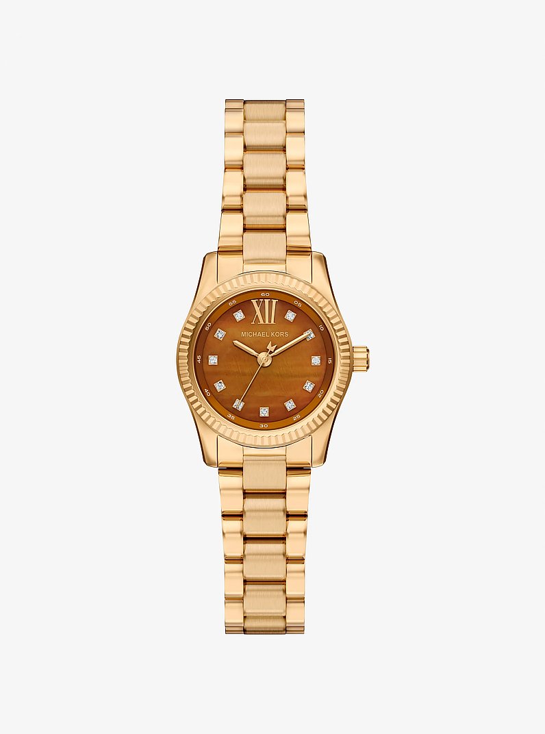 Orologio Lexington Petite tonalit&agrave; oro con pav&eacute; in ORO | Michael Kors