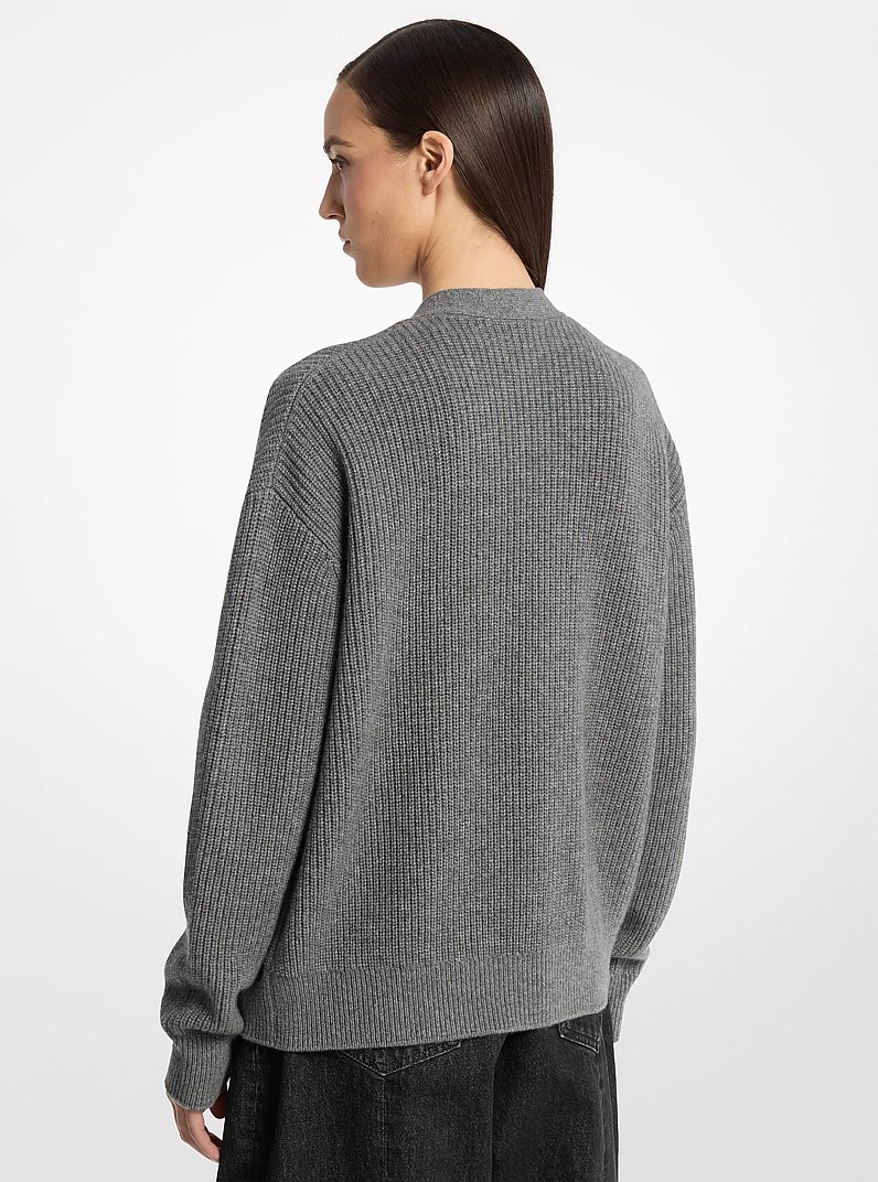 C&aacute;rdigan de cachemira acanalado in GRIS MEDIO | Michael Kors
