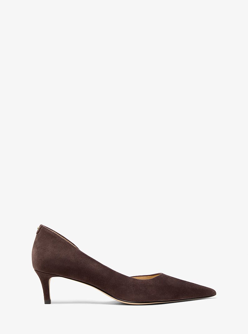 Elyse Suede Kitten Pump in CHOCOLATE | Michael Kors