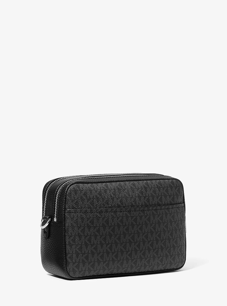 Bryant Medium Signature Logo Camera Crossbody Bag in BLACK | Michael Kors