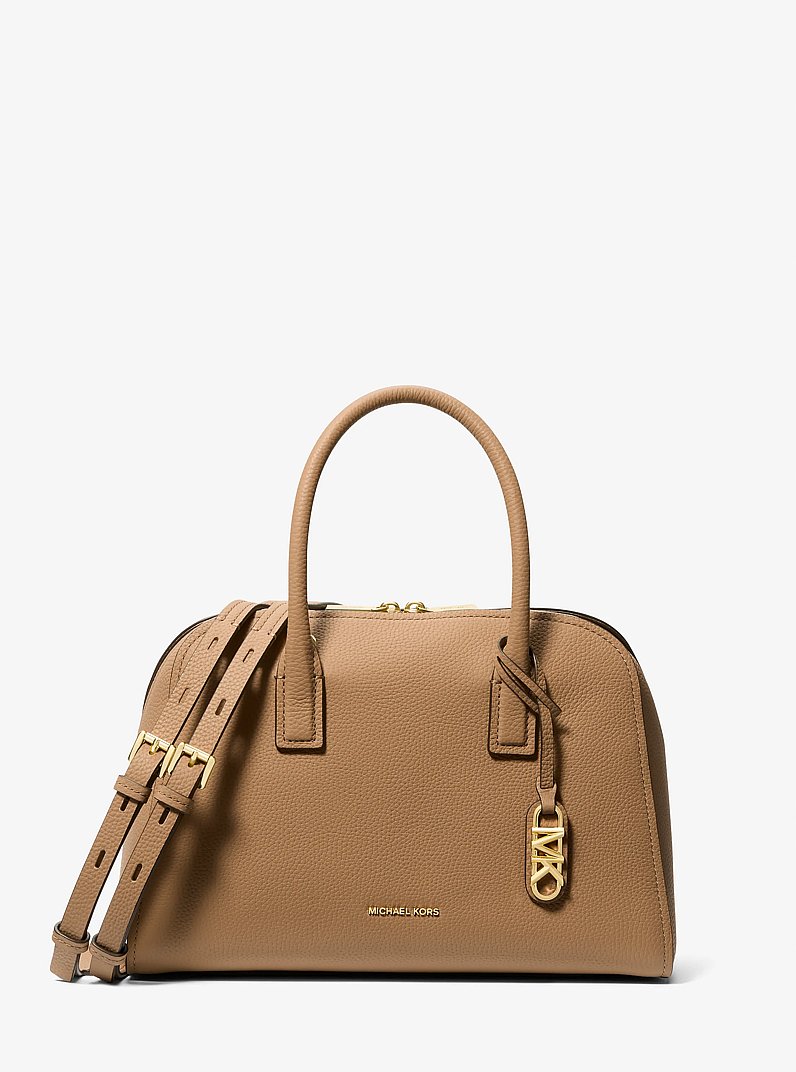 Ashton Medium Pebbled Leather Satchel in HUSK | Michael Kors