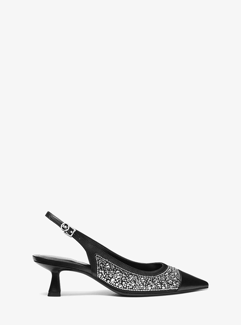 Amali Embellished Slingback Pump in BLACK | Michael Kors