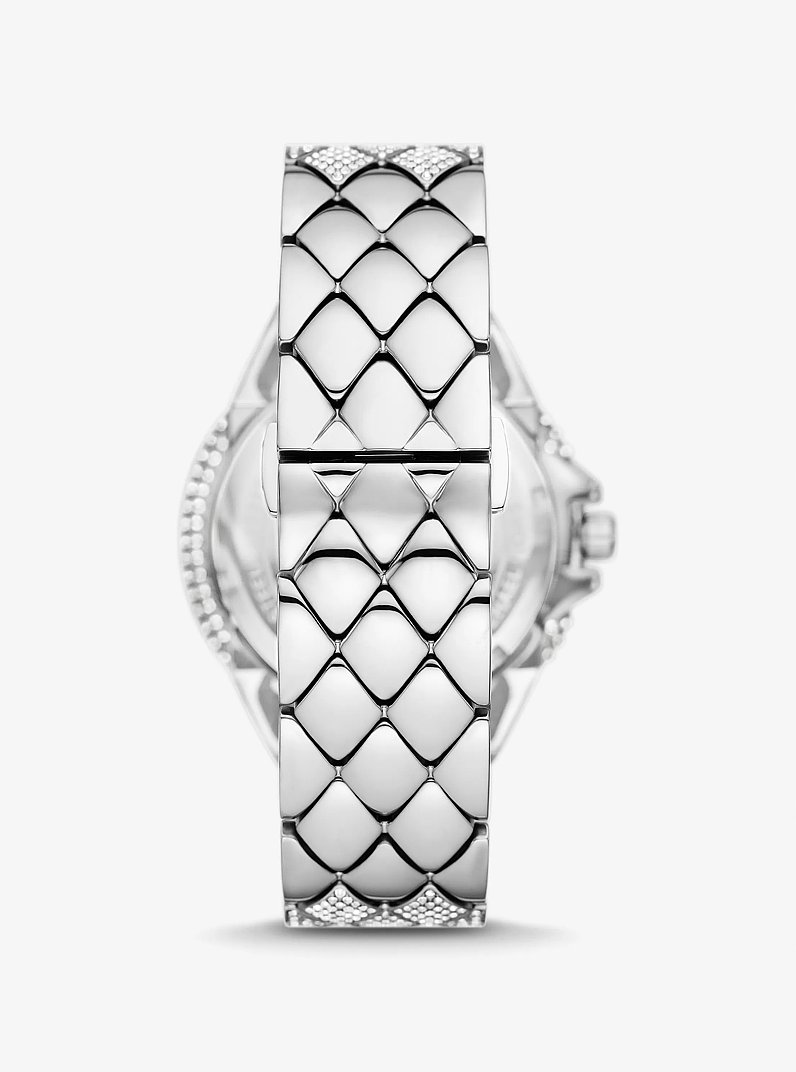 Reloj Camille oversize en tono plateado con incrustaciones in PLATEADO | Michael Kors