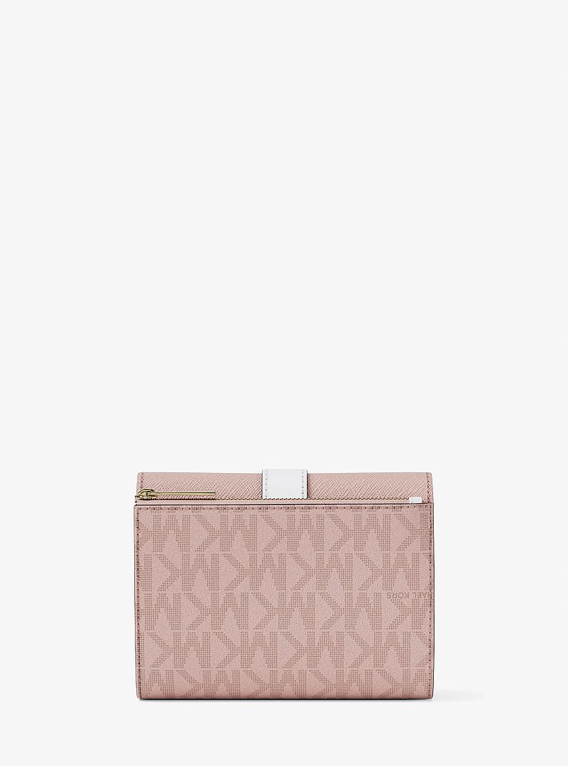 Greenwich Medium Signature Logo Trifold Wallet in PWD BLSH MLT | Michael Kors