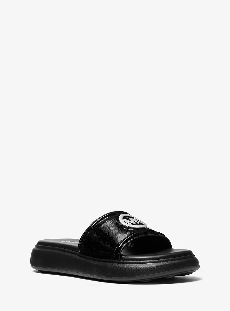 Romey Platform Slide Sandal in BLACK | Michael Kors