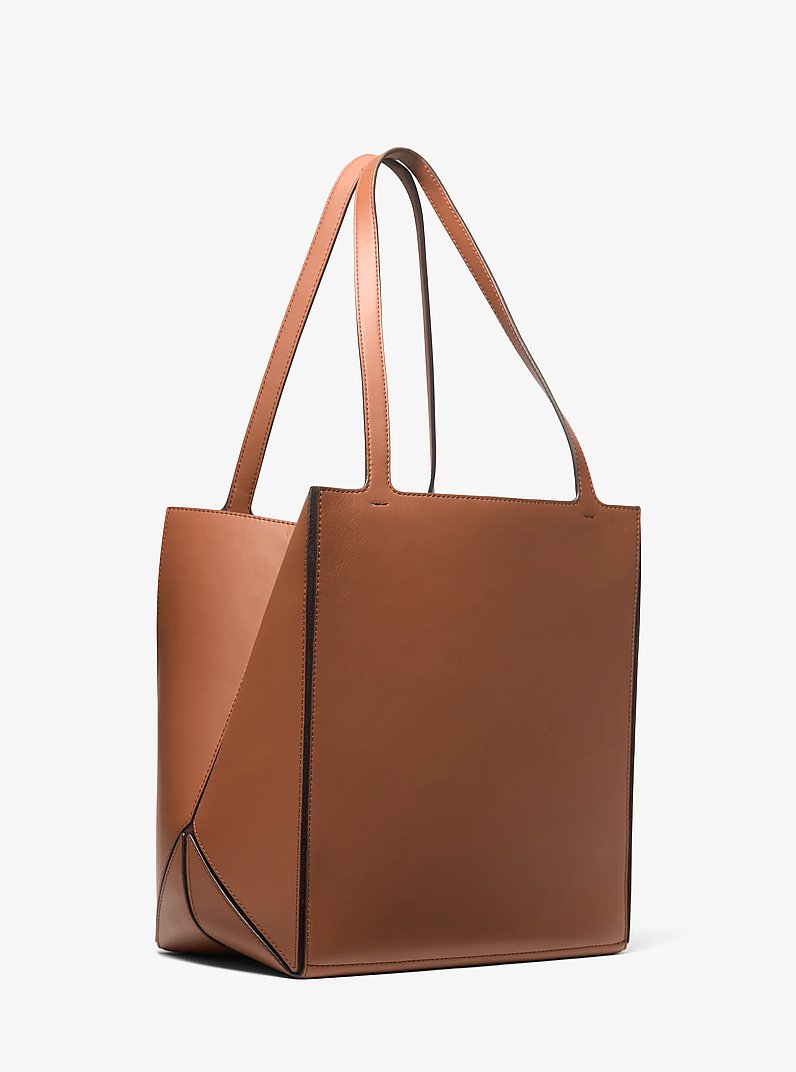 Jordi Large Leather Tote Bag in LUGGAGE | Michael Kors