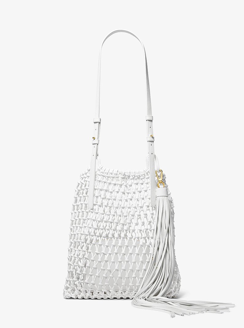 Loli Macram&eacute; Shoulder Bag in OPTIC WHITE | Michael Kors