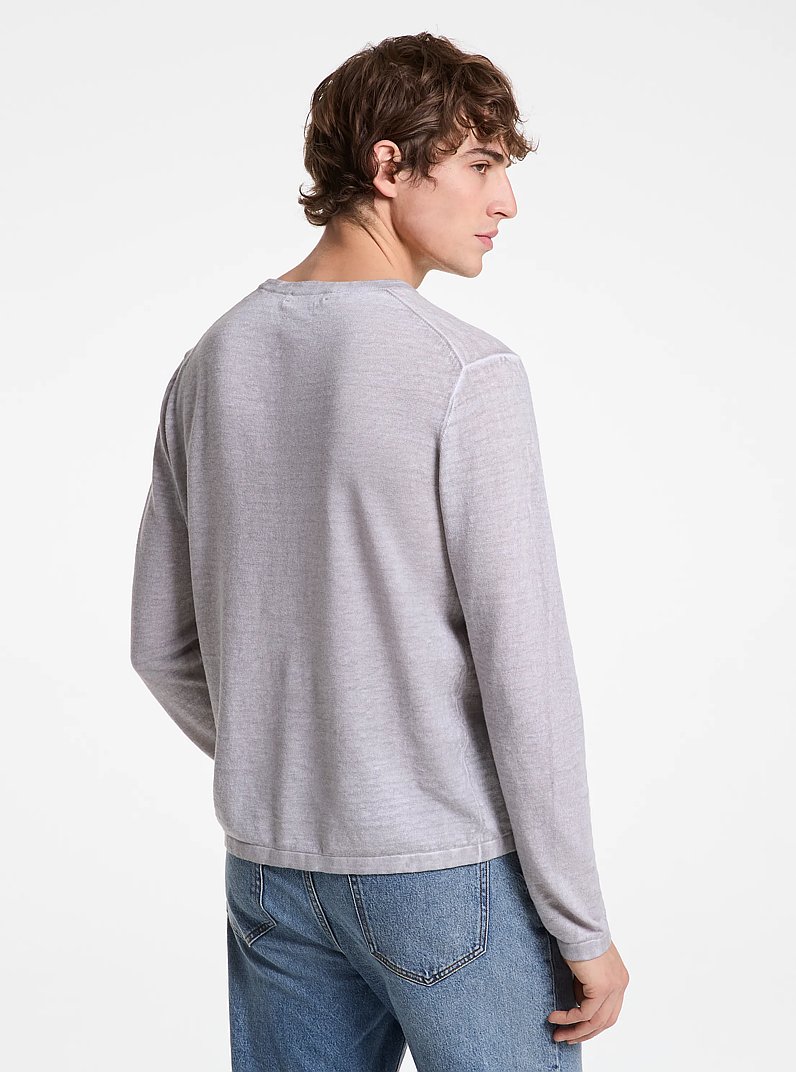 Linen and Cotton Sweater in NICKEL | Michael Kors