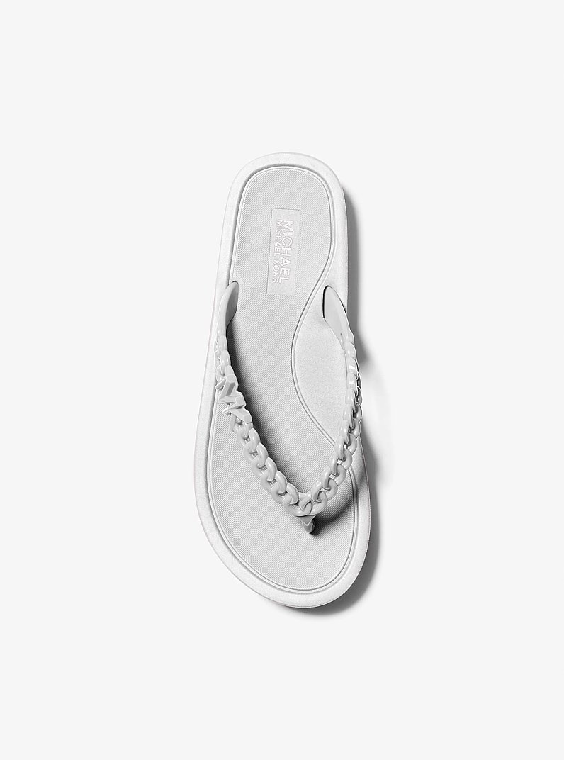Zaza Platform Flip Flop in SILVER | Michael Kors