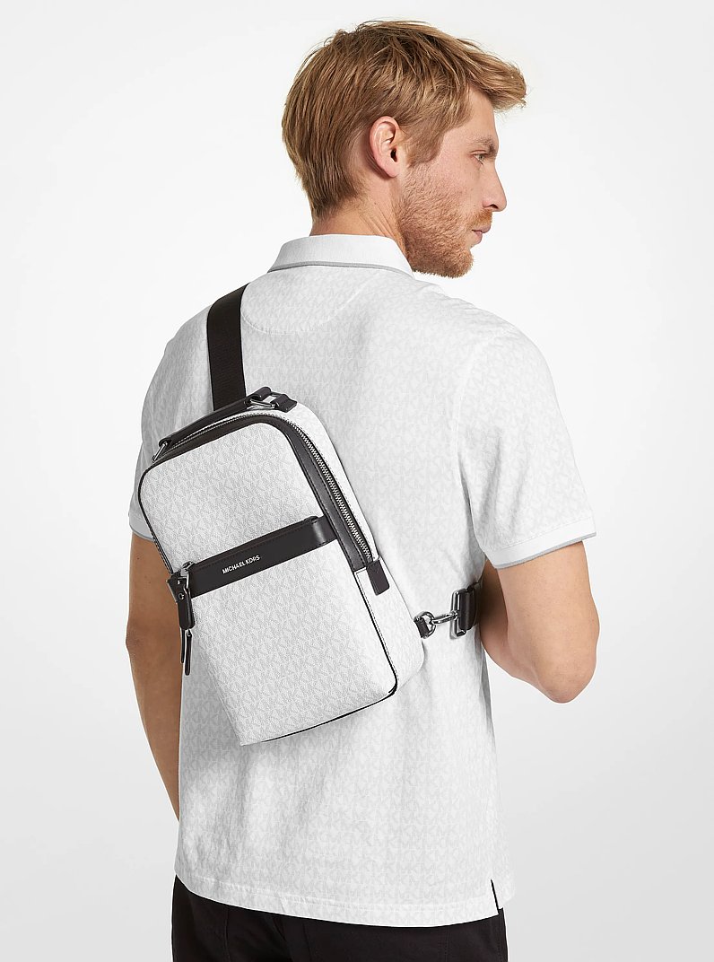 Sac &agrave; une bretelle Hudson &agrave; logo in BLANC &Eacute;CLATANT | Michael Kors