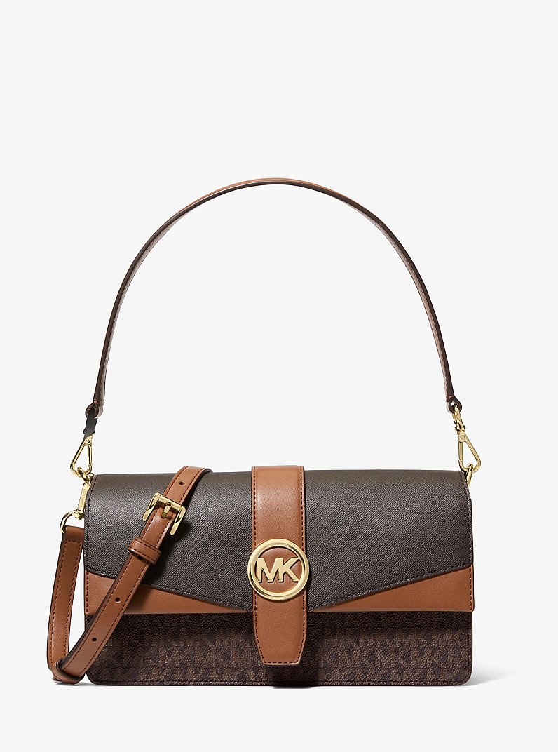 Greenwich Medium Signature Logo Convertible Crossbody Bag in PWD
