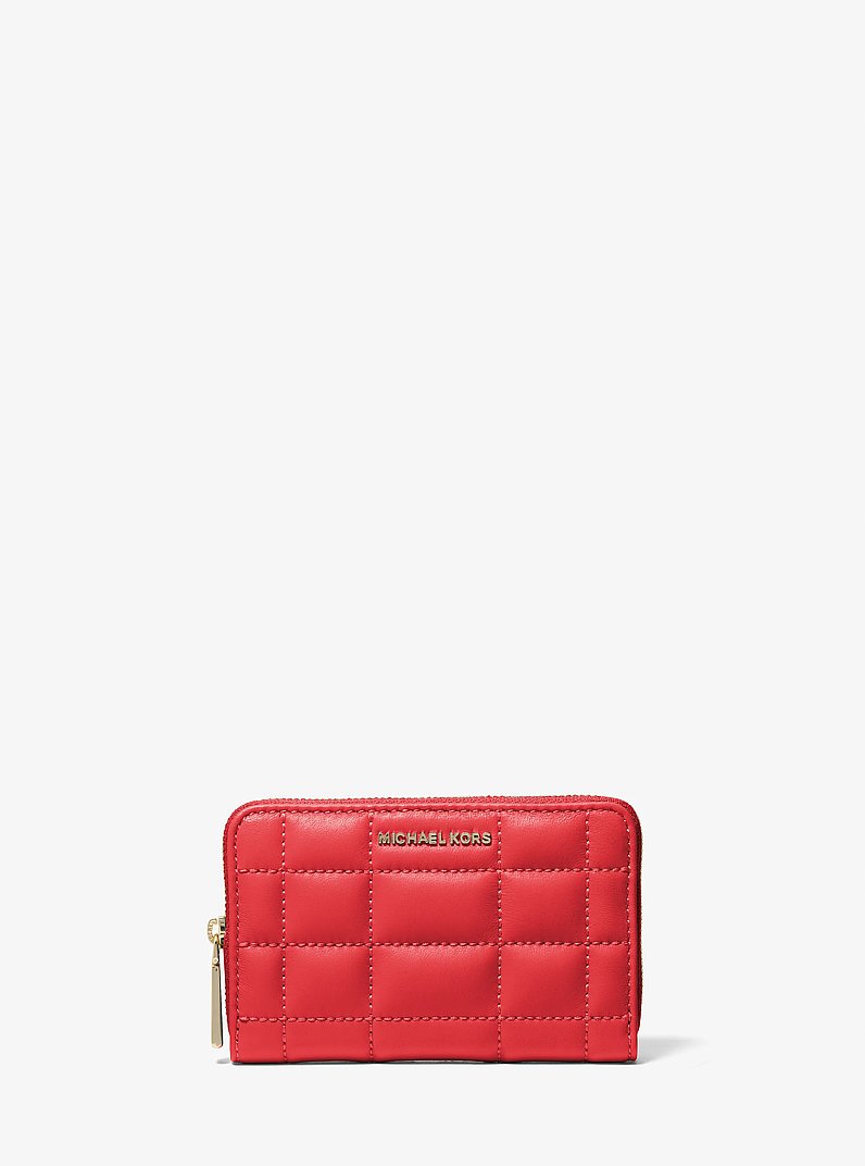 Small Quilted Leather Wallet in LACQUER RED | Michael Kors