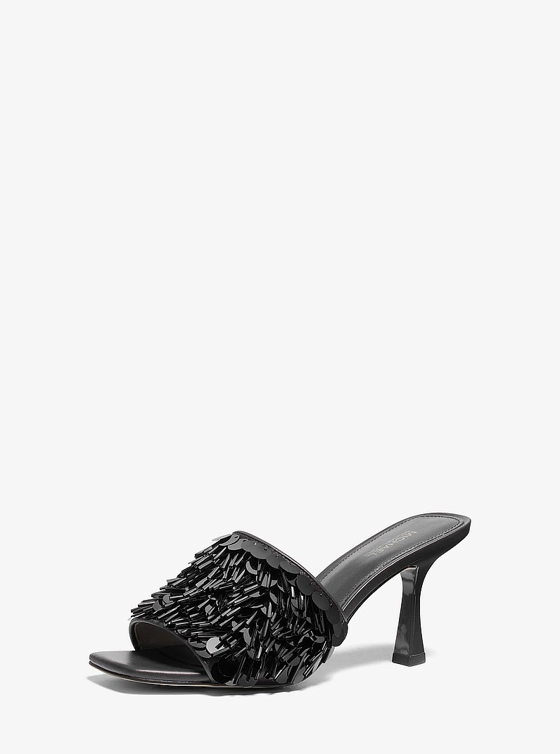 Mule Tessa travaill&eacute;e orn&eacute;e de sequins in NOIR | Michael Kors