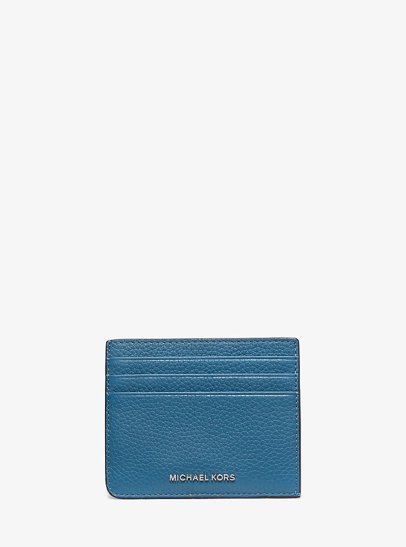 Tarjetero Hudson de piel granulada in CHAMBRAY OSCURO | Michael Kors