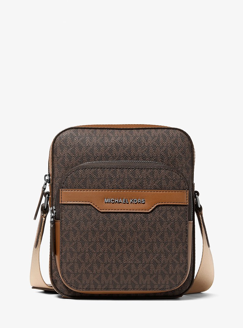 Hudson Mini Signature Logo Flight Bag in BROWN/LUGGAGE | Michael Kors