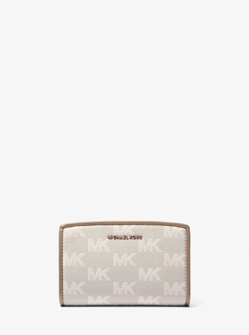 Bryant Medium Logo Jacquard Wallet in BIRCH | Michael Kors