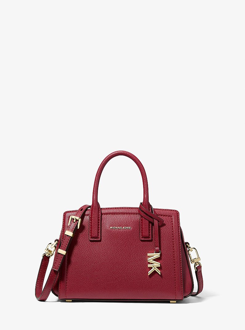 Geantă crossbody Laila foarte mică din piele de culoare BRUN