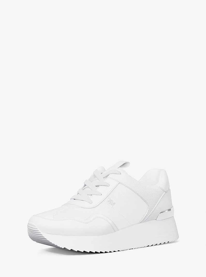 Raina Canvas Platform Trainer in OPTIC WHITE | Michael Kors