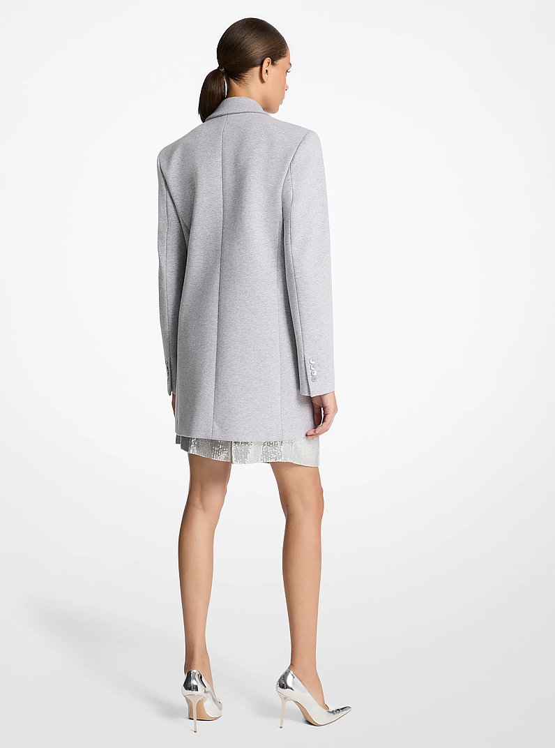 Blazer boyfriend en jersey de coton extensible sculptural in GRIS PERLE | Michael Kors